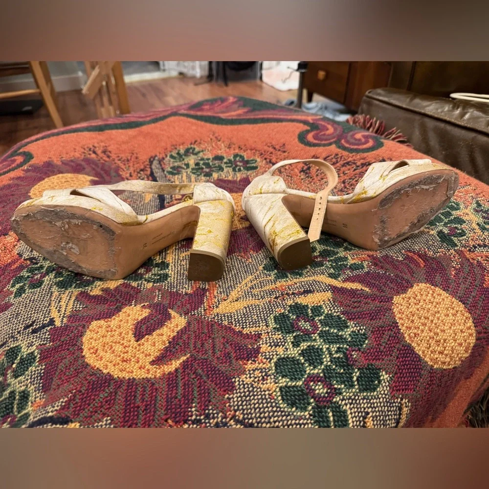 Rupert Sanderson Metallic Pink and Gold Heels Size 39 - Picture 4 of 7